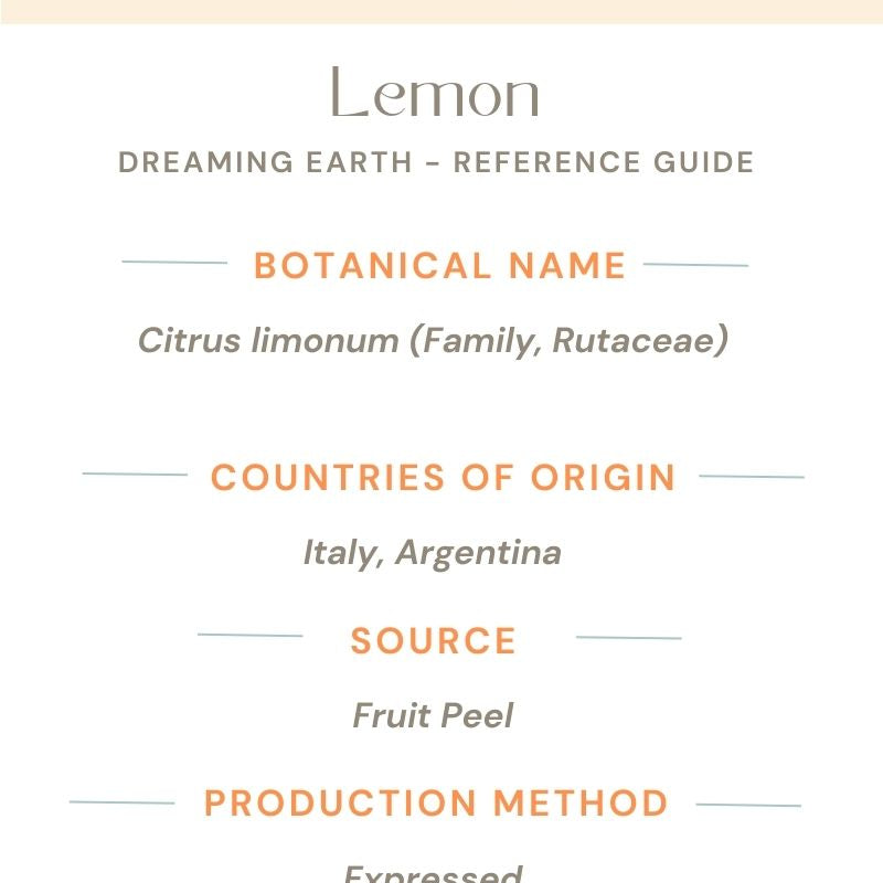 Lemon, Organic Essential Oil - Dreaming Earth Inc