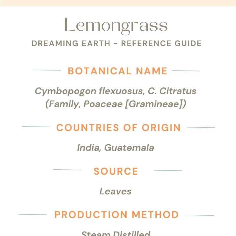 Lemongrass Organic Essential Oil - Dreaming Earth Inc