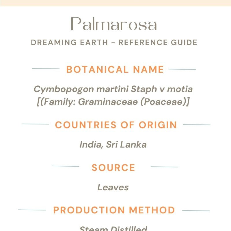 Palmarosa Organic Essential Oil - Dreaming Earth Inc